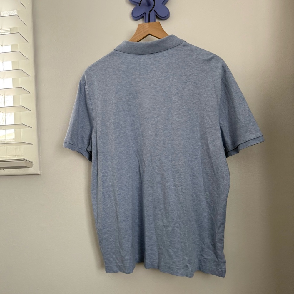 Polo Ralph Lauren Large Blue Heather Polo Shirt Classic Coastal Preppy - Picture 3 of 4